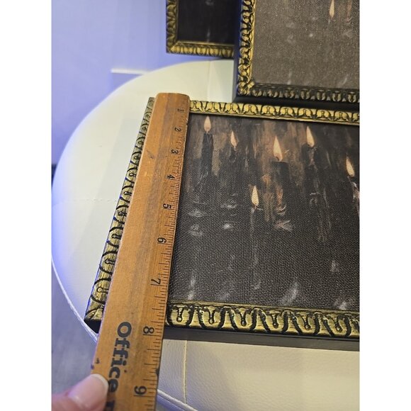Ashland Lot 3 Midnight moon Framed Halloween Spooky Candles DECOR Haunted NEW - Picture 4 of 8
